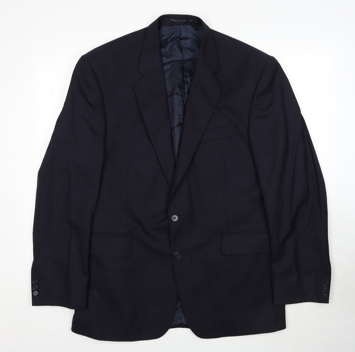 The Label Mens Blue Wool Jacket Suit Jacket Size 44 Regular