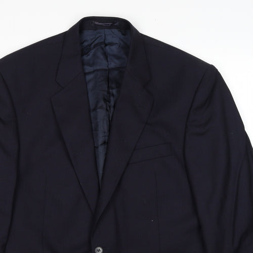 The Label Mens Blue Wool Jacket Suit Jacket Size 44 Regular