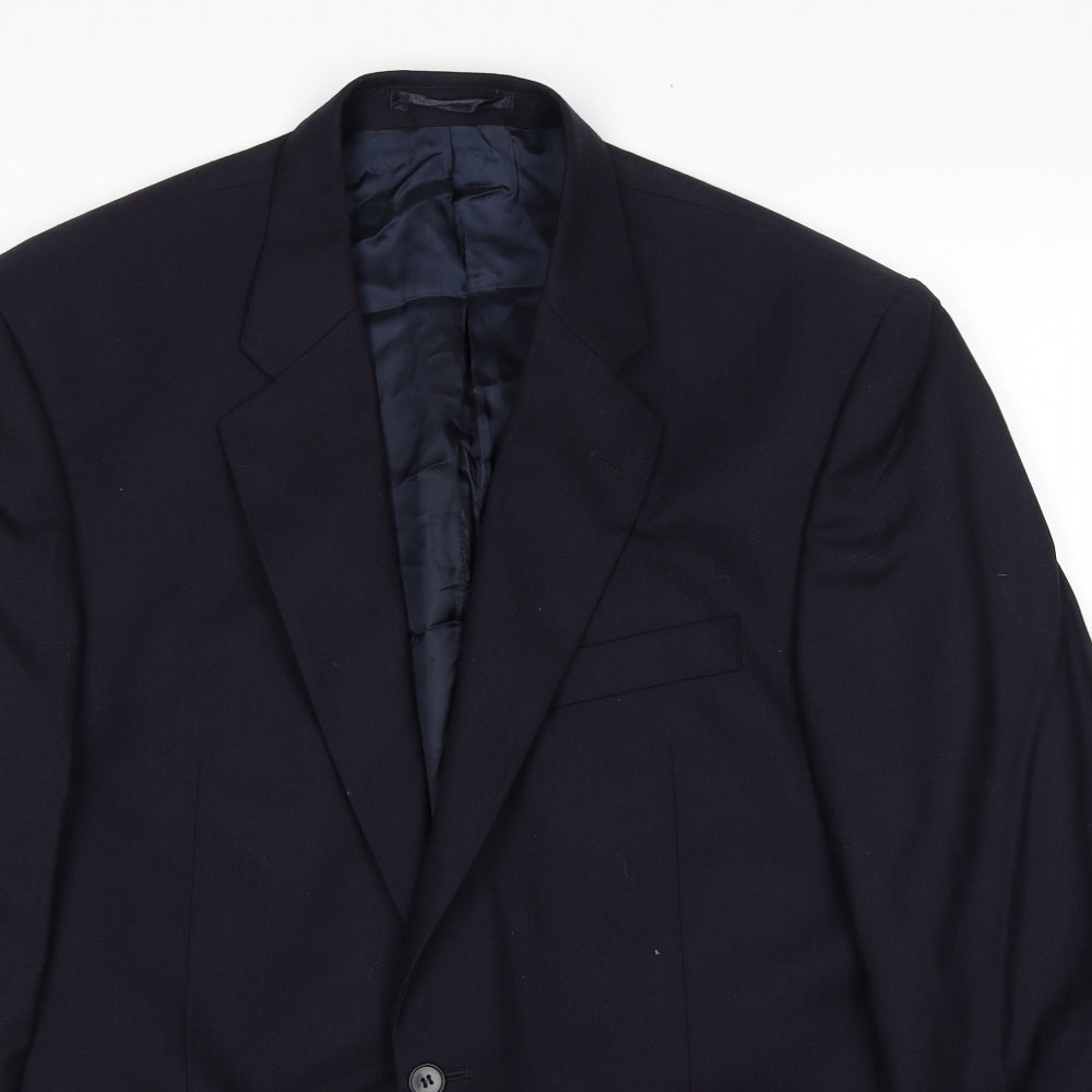 The Label Mens Blue Wool Jacket Suit Jacket Size 44 Regular