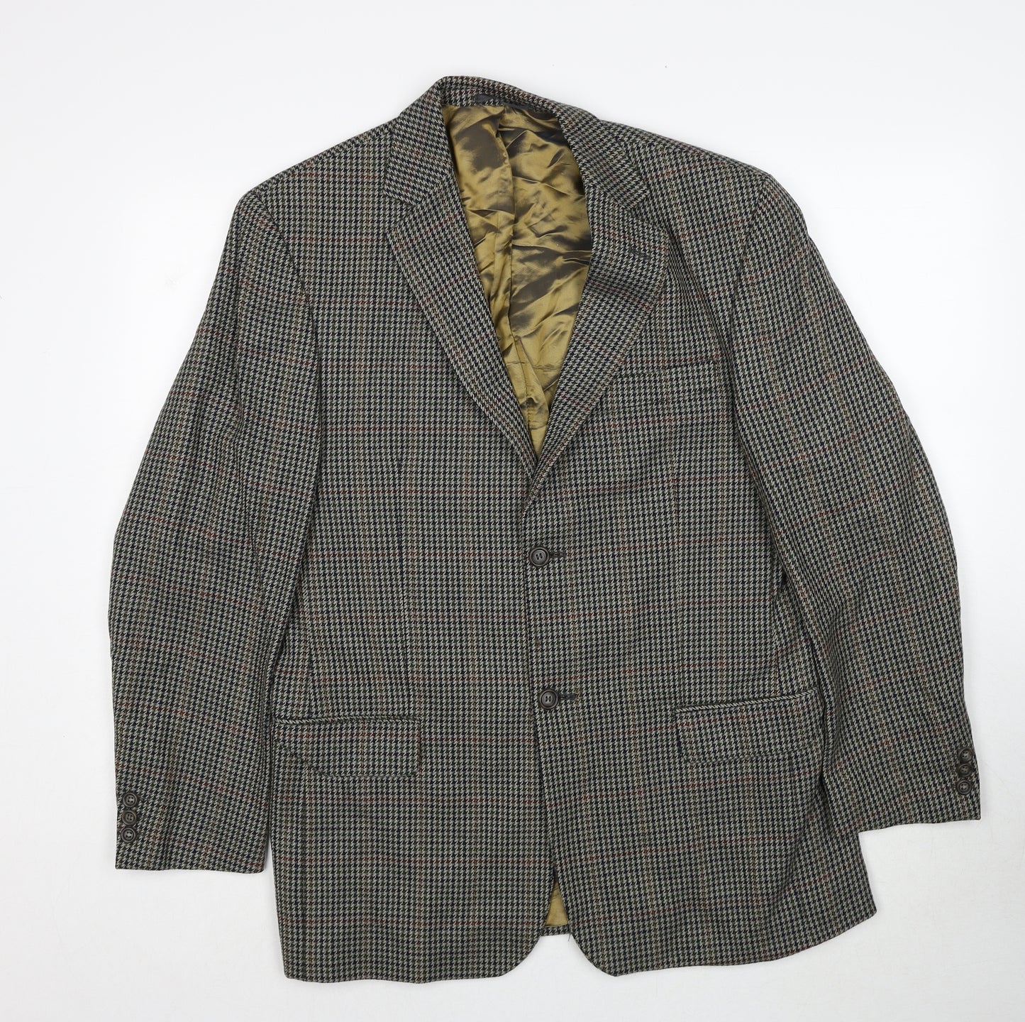 Suithouse Mens Grey Geometric Wool Jacket Blazer Size 40 Regular