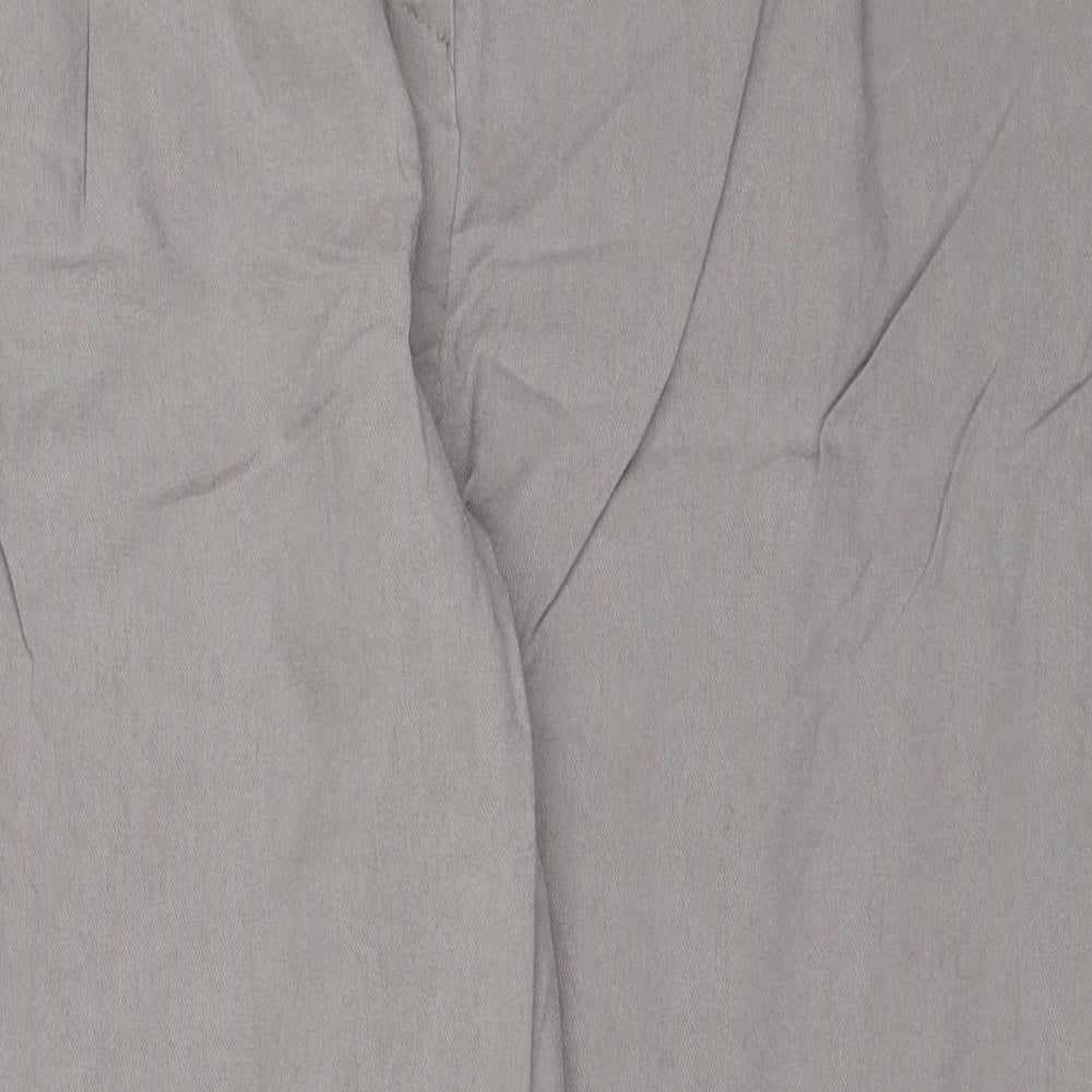 Per Una Womens Grey Lyocell Chino Trousers Size 14 Regular Zip