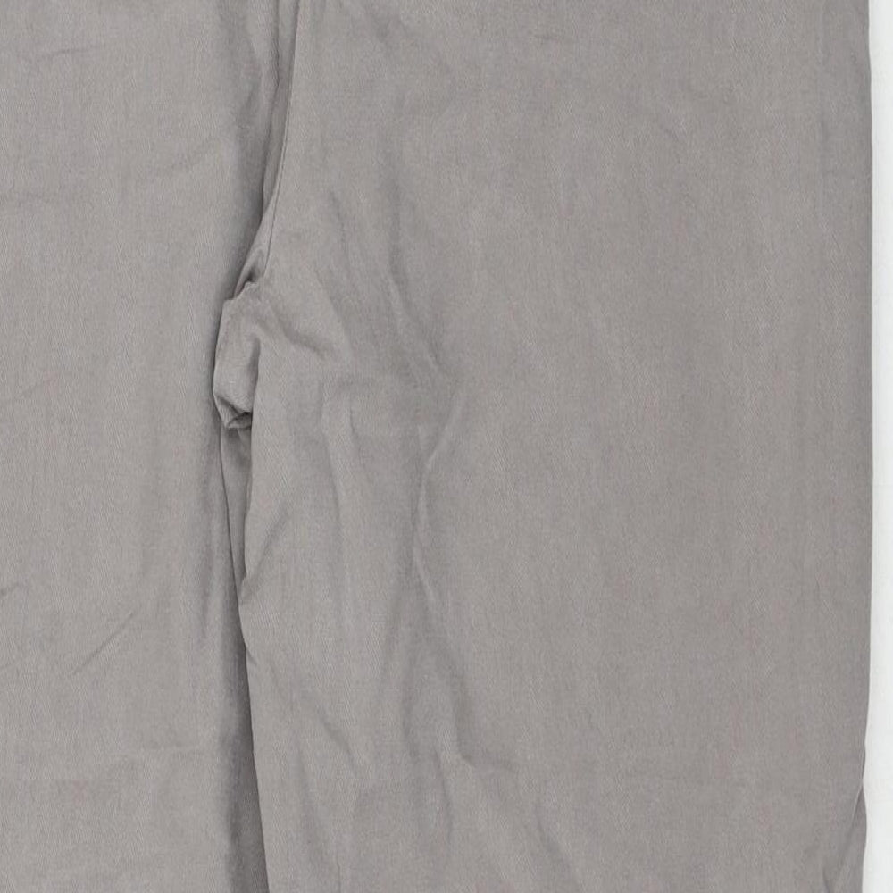 Per Una Womens Grey Lyocell Chino Trousers Size 14 Regular Zip