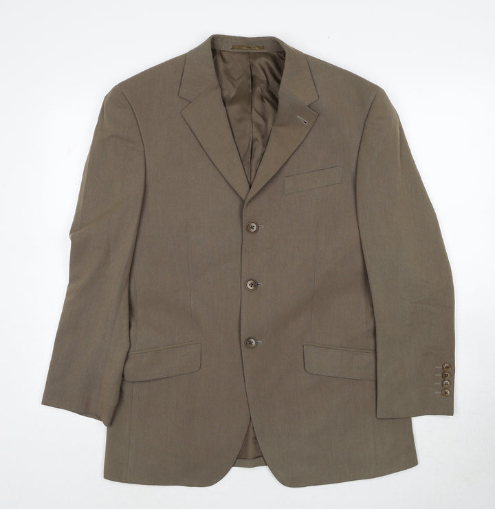 NEXT Mens Brown Polyester Jacket Suit Jacket Size 38 Regular