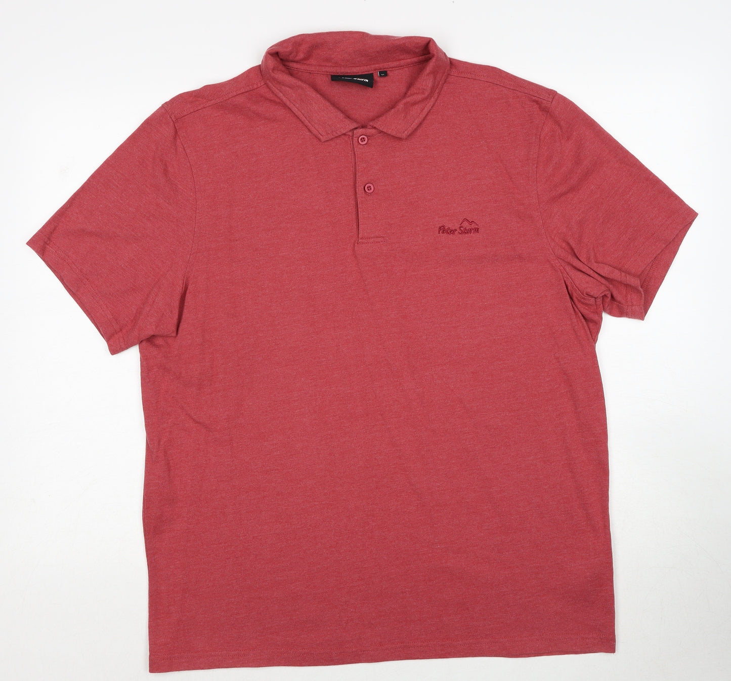 Peter Storm Mens Red Cotton Polo Size XL Collared Pullover