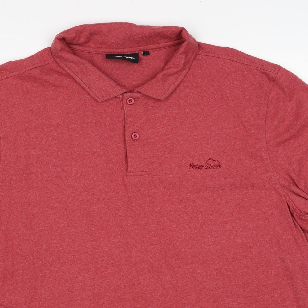 Peter Storm Mens Red Cotton Polo Size XL Collared Pullover