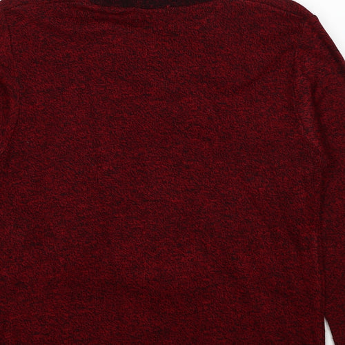 Hand To Hand Womens Red V-Neck Acrylic Pullover Jumper Size M - Size M/L