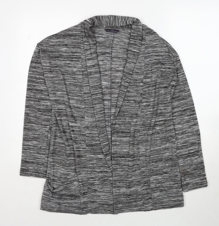 Marks and Spencer Womens Grey V-Neck Polyester Cardigan Jumper Size 10