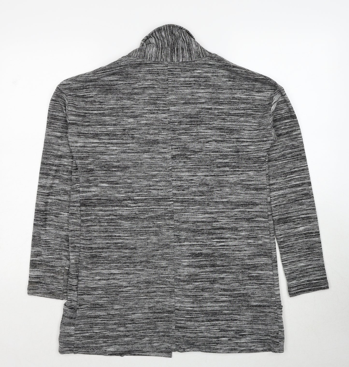 Marks and Spencer Womens Grey V-Neck Polyester Cardigan Jumper Size 10