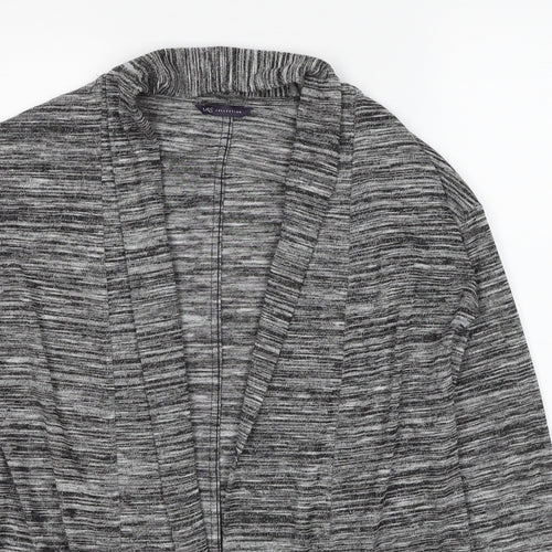 Marks and Spencer Womens Grey V-Neck Polyester Cardigan Jumper Size 10