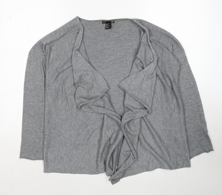 H&M Womens Grey V-Neck Polyester Cardigan Jumper Size M