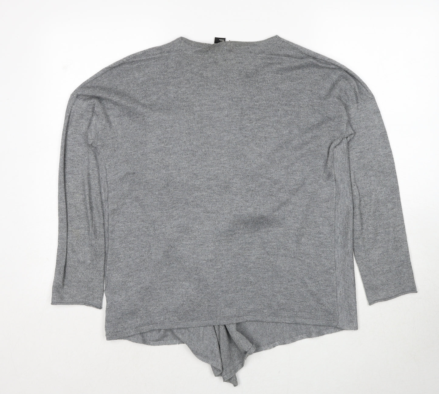 H&M Womens Grey V-Neck Polyester Cardigan Jumper Size M