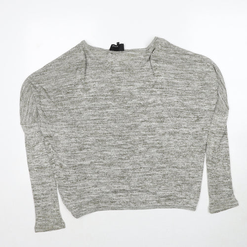 Sorbet Womens Grey Roll Neck Viscose Pullover Jumper Size S - N.Y.C