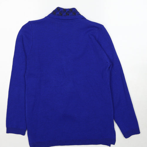 Insight Womens Blue V-Neck Acrylic Pullover Jumper Size S - Size S/M