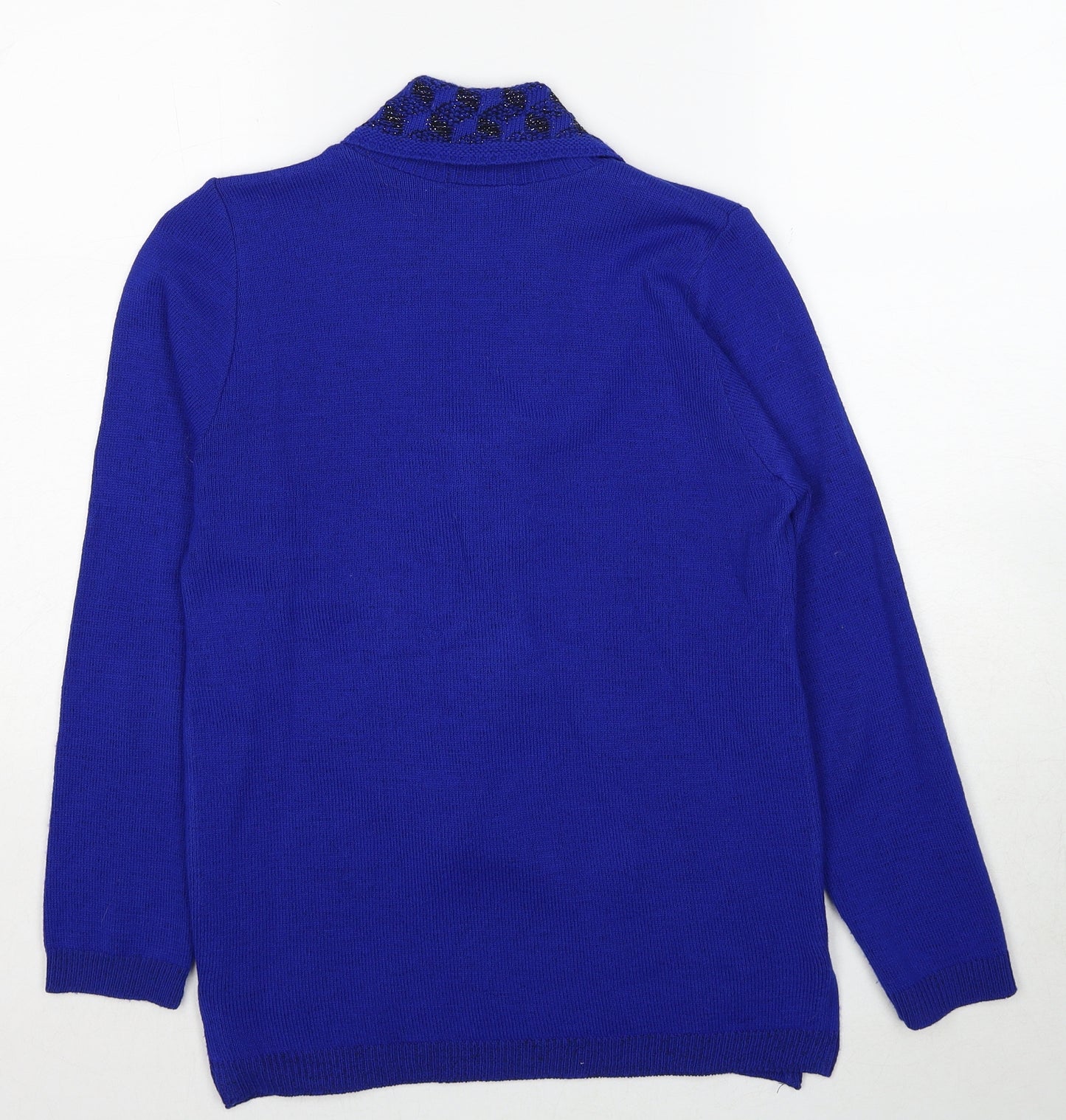 Insight Womens Blue V-Neck Acrylic Pullover Jumper Size S - Size S/M