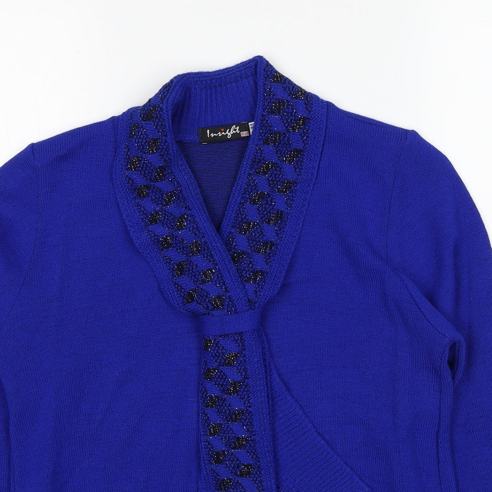 Insight Womens Blue V-Neck Acrylic Pullover Jumper Size S - Size S/M