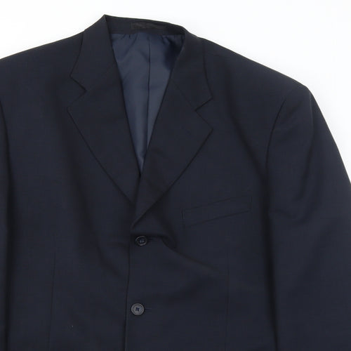 Savatini Mens Blue Polyester Jacket Suit Jacket Size 42 Regular