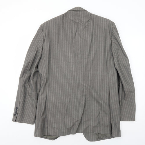 Tasso Ella Mens Grey Striped Wool Jacket Suit Jacket Size 40 Regular