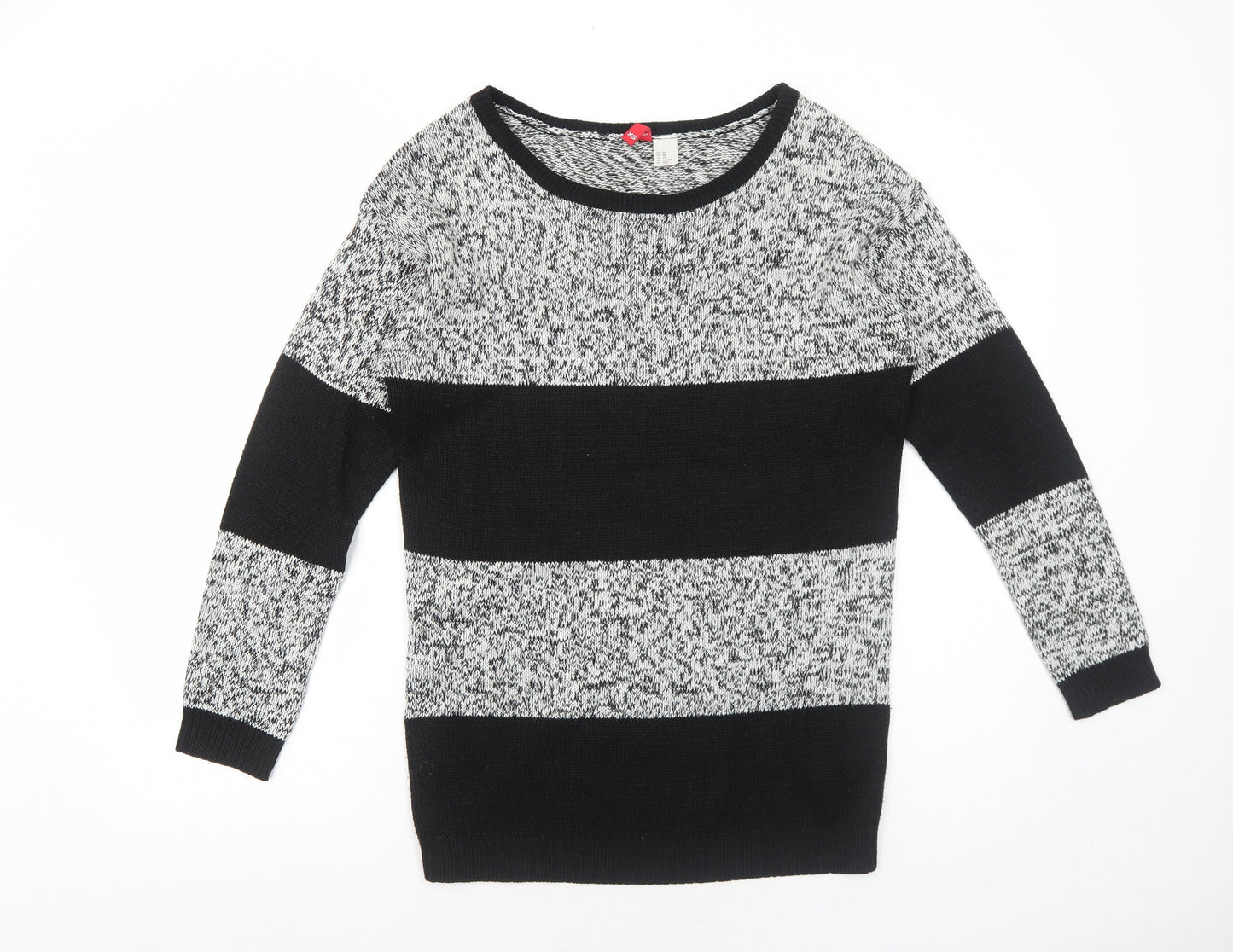 H&M Womens Black Round Neck Acrylic Pullover Jumper Size XS