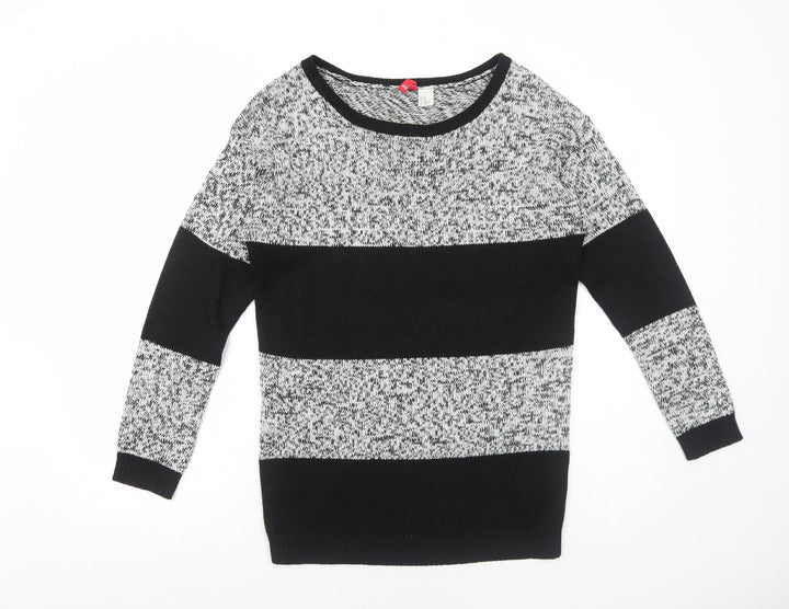 H&M Womens Black Round Neck Acrylic Pullover Jumper Size XS