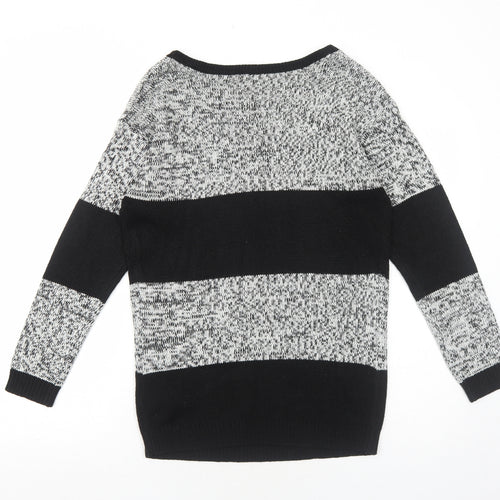 H&M Womens Black Round Neck Acrylic Pullover Jumper Size XS