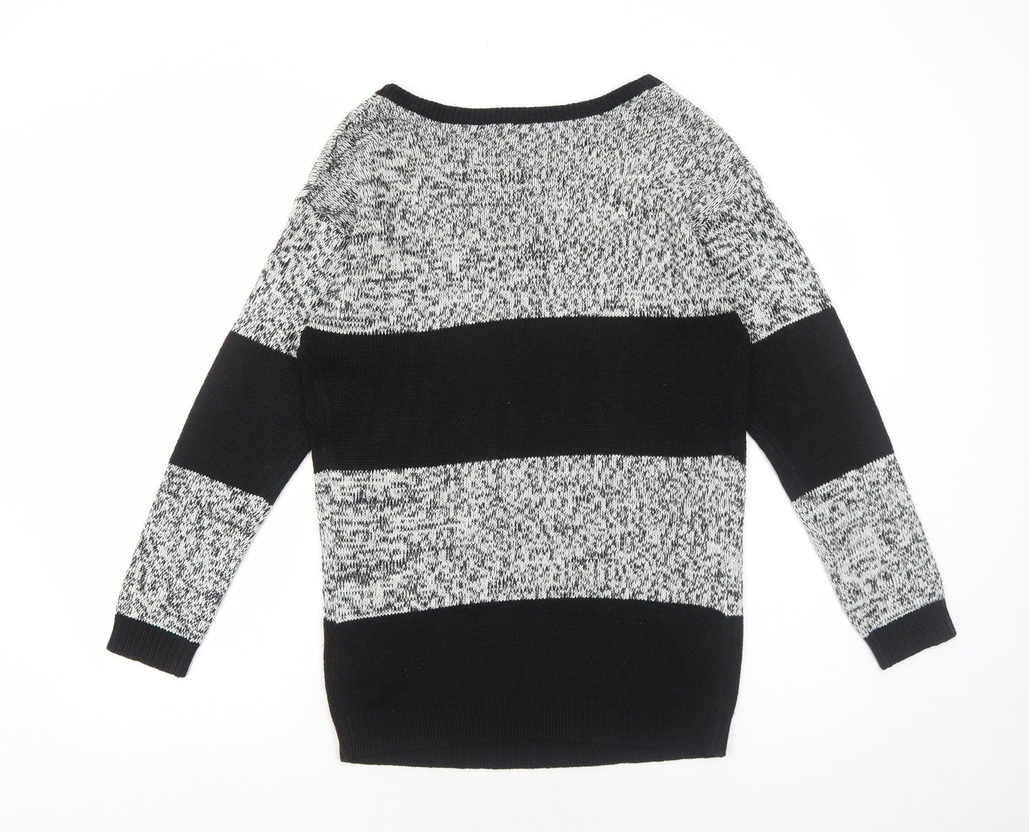 H&M Womens Black Round Neck Acrylic Pullover Jumper Size XS