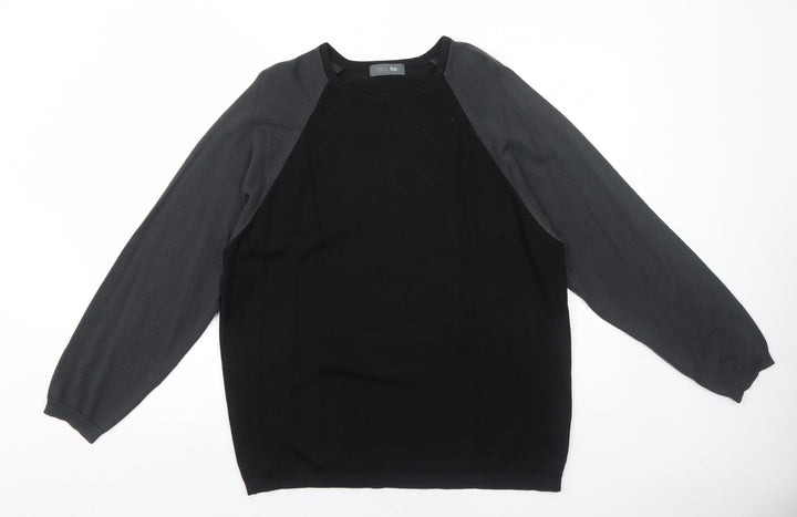 Marks and Spencer Womens Black Round Neck Acrylic Pullover Jumper Size L