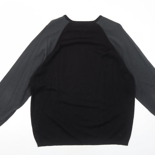 Marks and Spencer Womens Black Round Neck Acrylic Pullover Jumper Size L