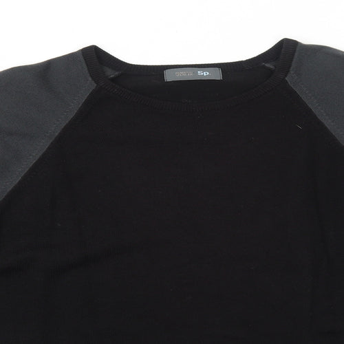 Marks and Spencer Womens Black Round Neck Acrylic Pullover Jumper Size L