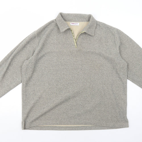 Bonmarché Womens Brown Collared Polyester Pullover Jumper Size L