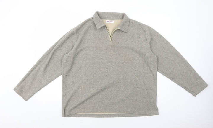 Bonmarché Womens Brown Collared Polyester Pullover Jumper Size L