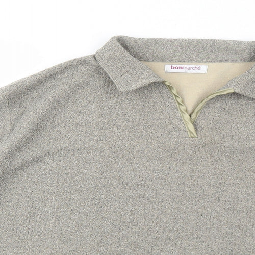 Bonmarché Womens Brown Collared Polyester Pullover Jumper Size L