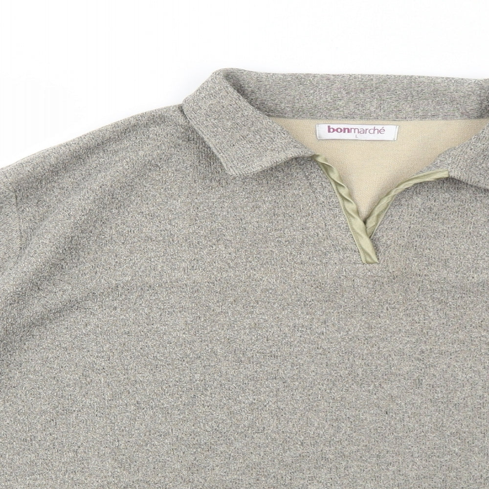 Bonmarché Womens Brown Collared Polyester Pullover Jumper Size L