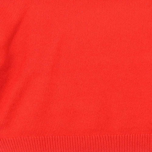 H&M Womens Red Round Neck Polyamide Pullover Jumper Size M
