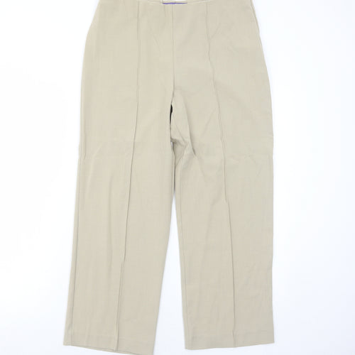 Autonomy Womens Beige Polyester Trousers Size 12 Regular