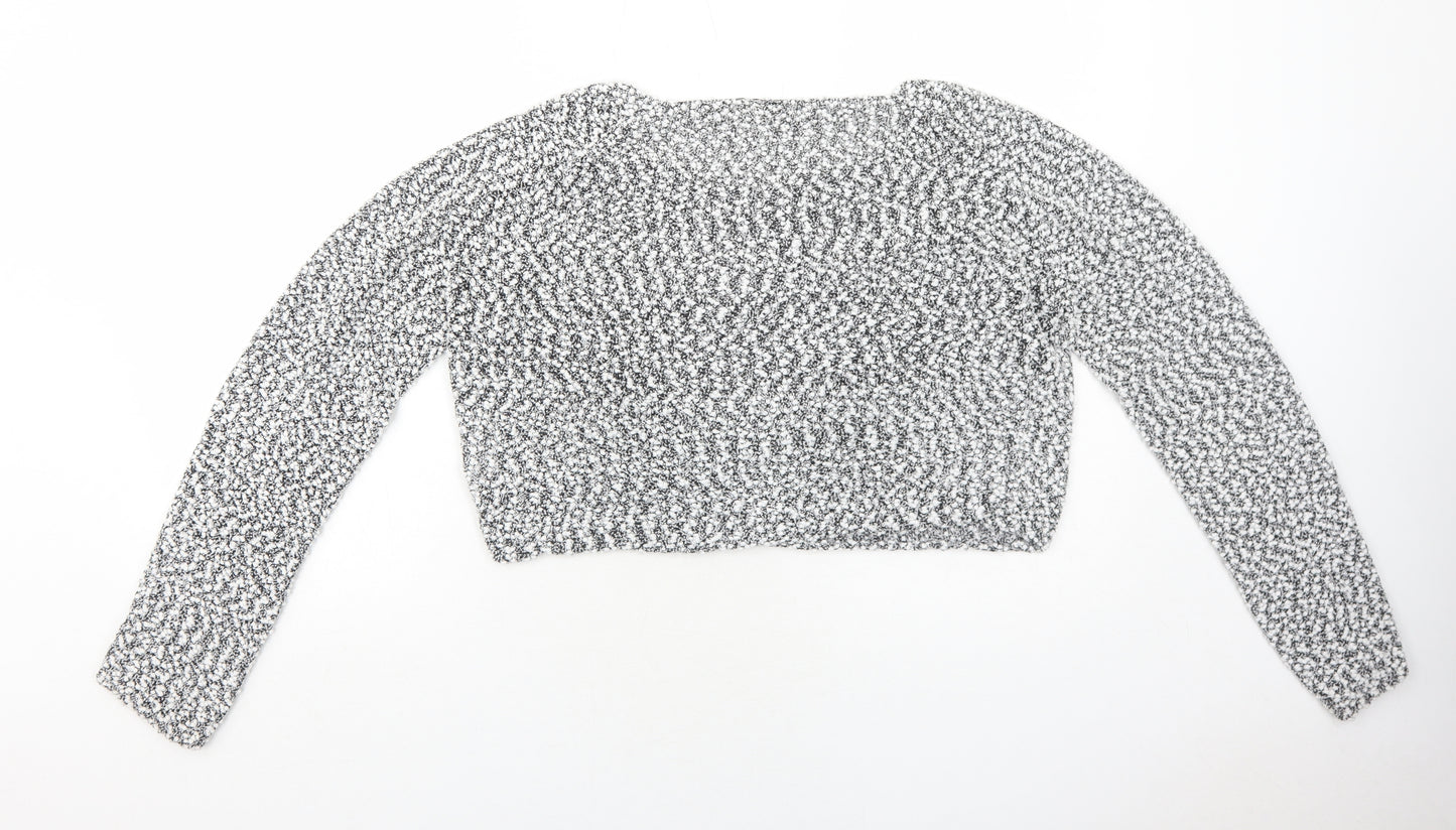 H&M Womens White Round Neck Polyester Pullover Jumper Size L