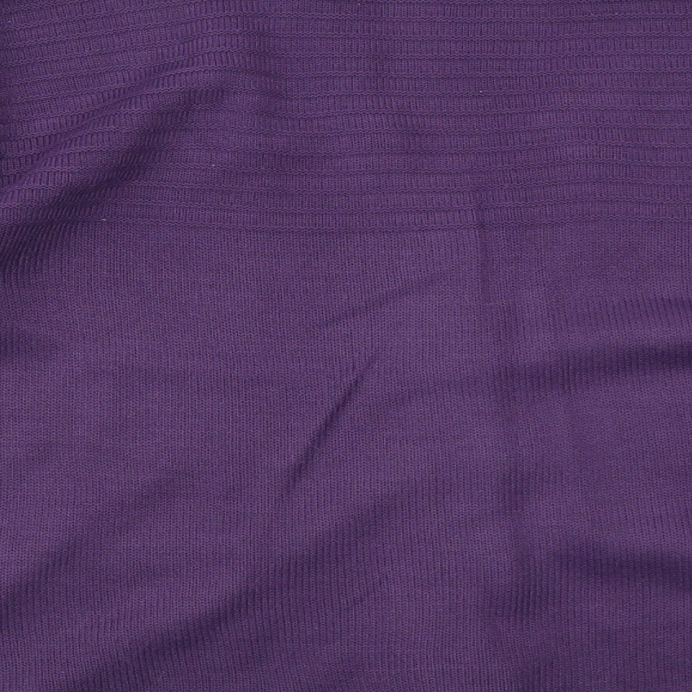 Capers Womens Purple V-Neck Acrylic Cardigan Jumper Size M