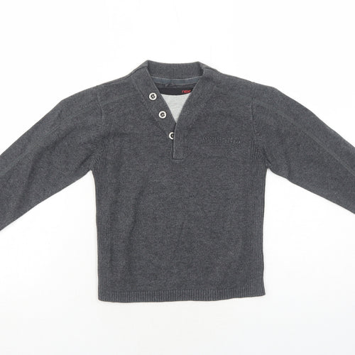 NEXT Boys Grey V-Neck Cotton Pullover Jumper Size 5 Years Pullover