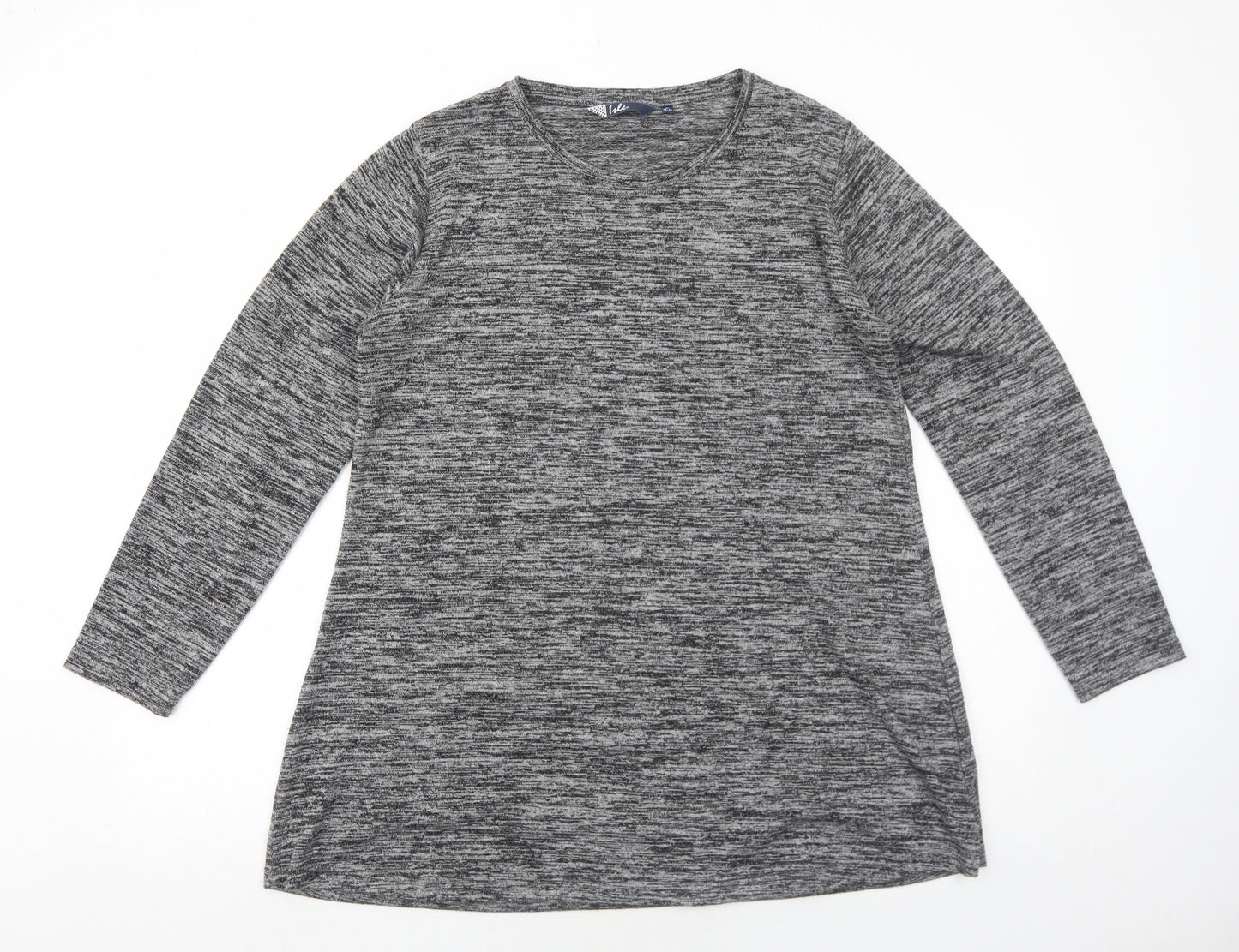 EWM Womens Grey Polyester Jumper Dress Size M Round Neck Pullover