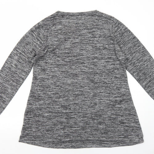 EWM Womens Grey Polyester Jumper Dress Size M Round Neck Pullover