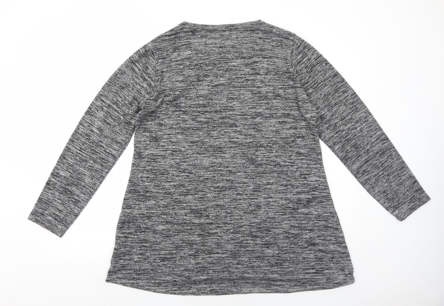 EWM Womens Grey Polyester Jumper Dress Size M Round Neck Pullover