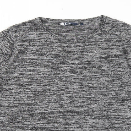 EWM Womens Grey Polyester Jumper Dress Size M Round Neck Pullover