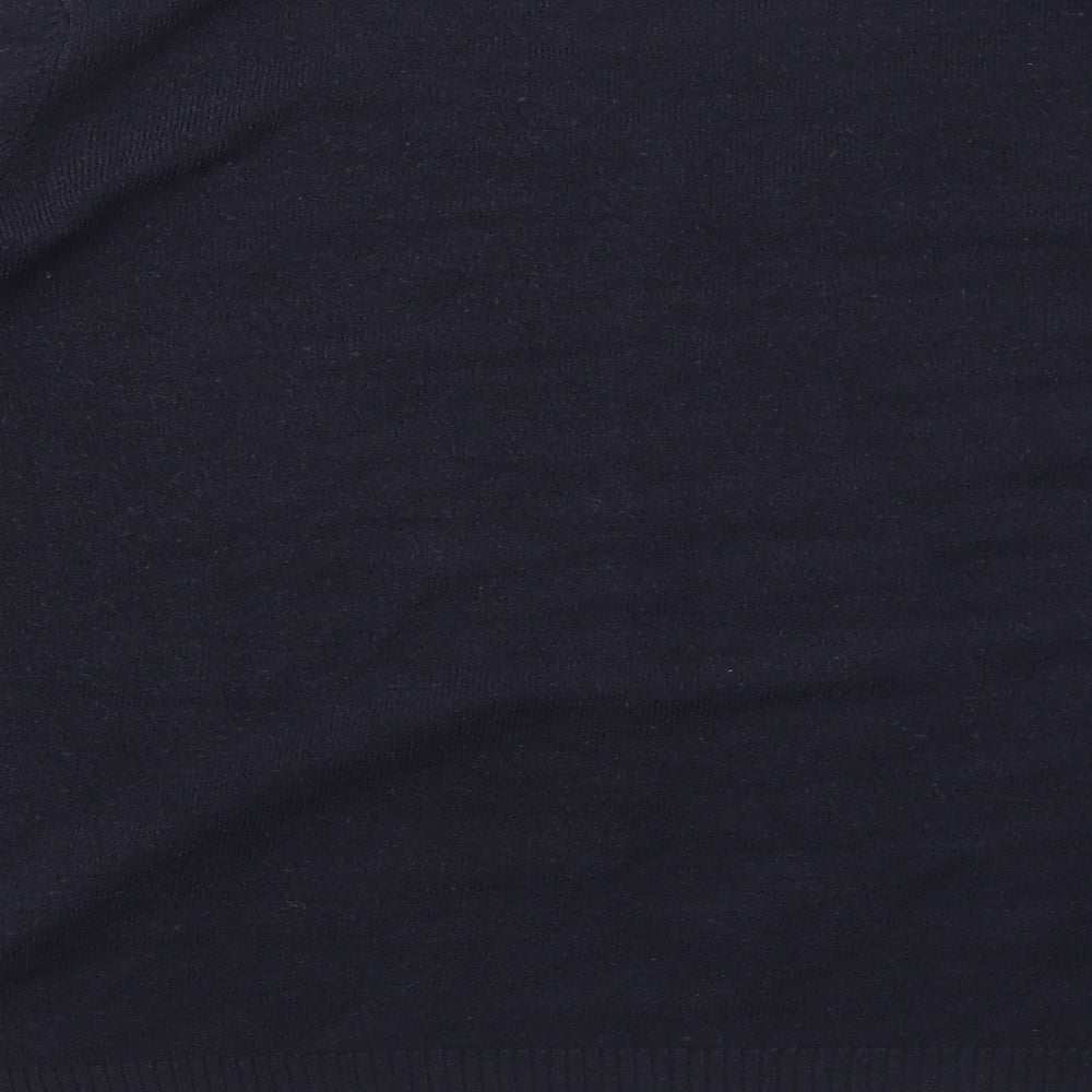 Marks and Spencer Womens Blue V-Neck Acrylic Pullover Jumper Size 14