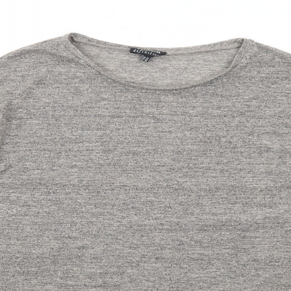 Warehouse Womens Brown Polyester Basic T-Shirt Size 10 Round Neck