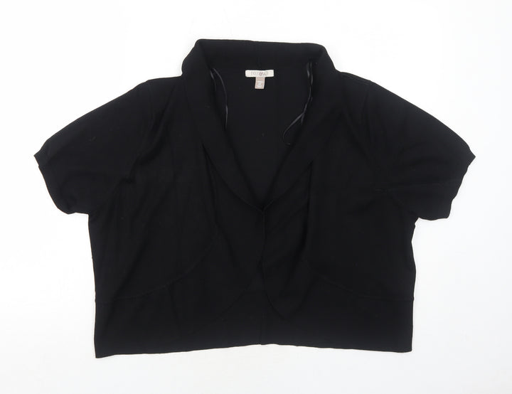 Roz & Ali Womens Black V-Neck Rayon Pullover Jumper Size 2XL