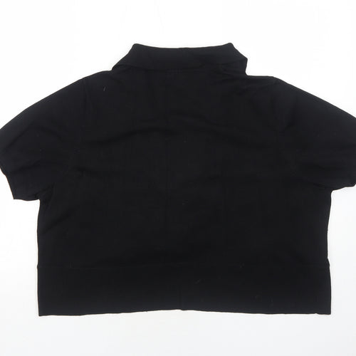 Roz & Ali Womens Black V-Neck Rayon Pullover Jumper Size 2XL