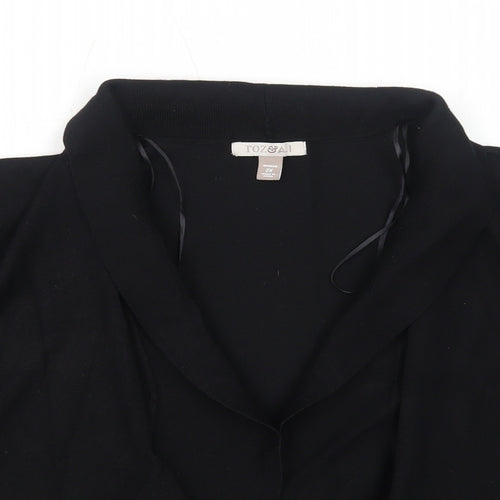 Roz & Ali Womens Black V-Neck Rayon Pullover Jumper Size 2XL