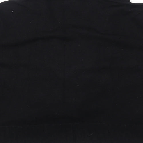 Roz & Ali Womens Black V-Neck Rayon Pullover Jumper Size 2XL