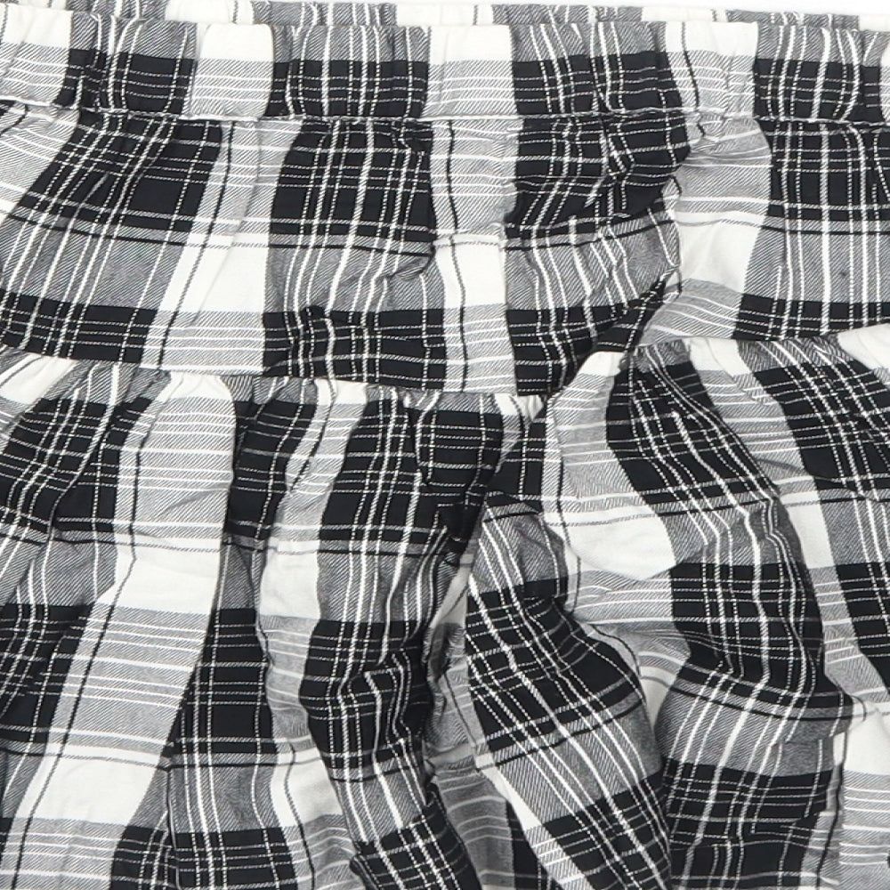 NEXT Girls Black Plaid Viscose Bermuda Shorts Size 11 Years Regular