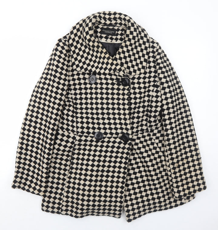 Debenhams Womens Ivory Geometric Jacket Size 10 Button