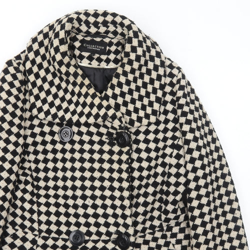 Debenhams Womens Ivory Geometric Jacket Size 10 Button
